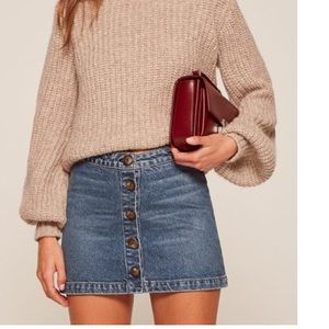 Reformation jean skirt